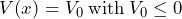 V(x) = V_0 \: \text{with} \: V_0 \le  0