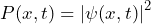 P(x,t) = \left| \psi(x,t) \right|^2